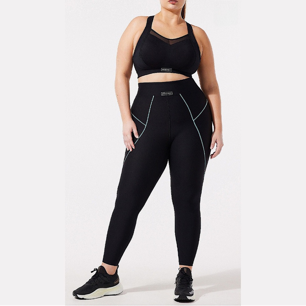 Savage X Fenty Running Hot 7/8 High-Waist Pocket Legging - 3X - Black/Blue